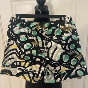 Willi Smith Women’s‎ Shorts Size 6 Y2K 2000’s Vintage Abstract Green Black